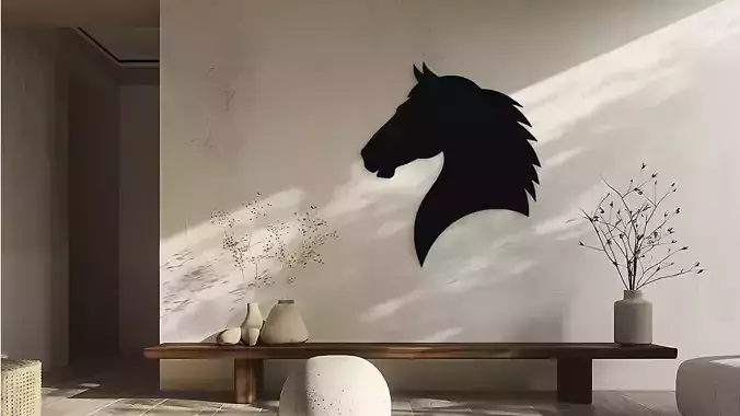 Horse Head Silhouette Wall Art