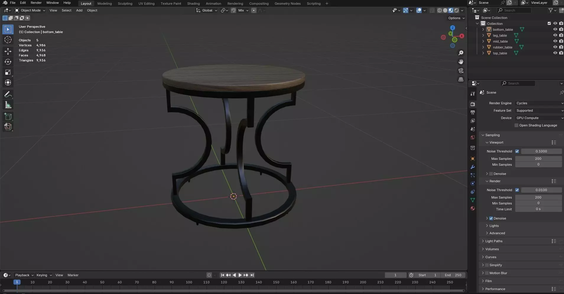Round Table CG61 3D model_8