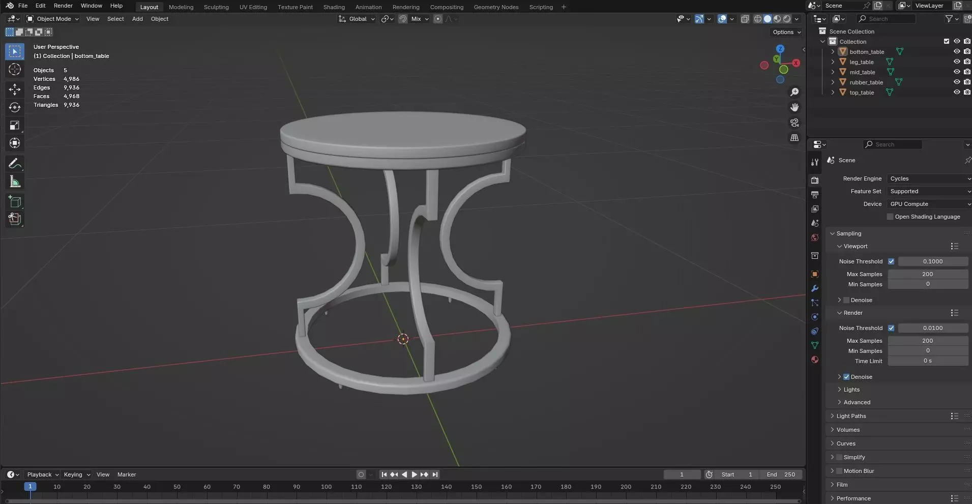 Round Table CG61 3D model_7
