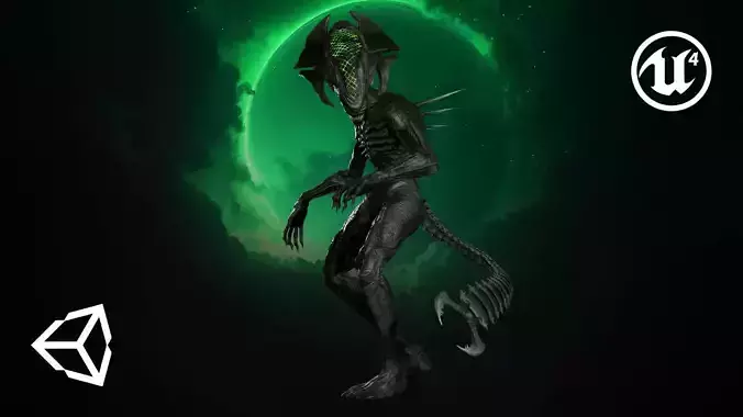 Alien Monster 4 Low-poly 3D model