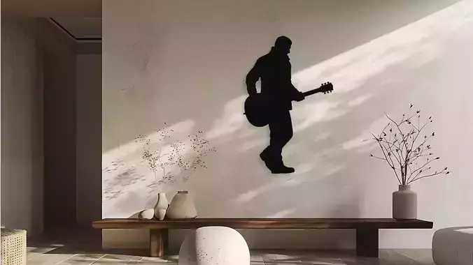 Guitarist Silhouette Wall Decor Art