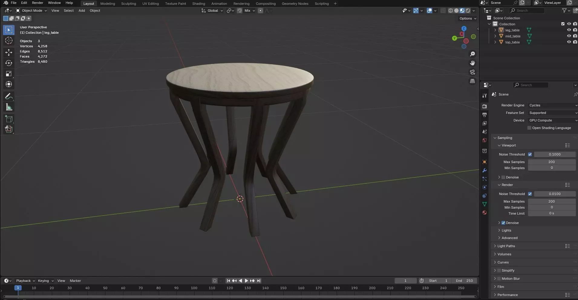 Round Table CG63 3D model_8