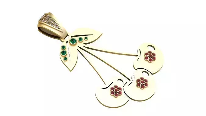 Golden Cherry Cluster Pendant