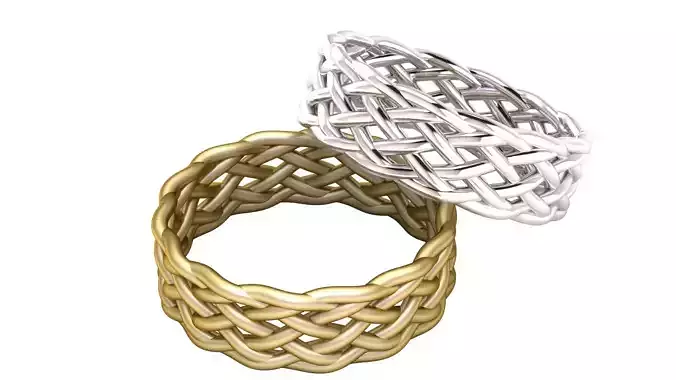 Golden Braided Eternity Band