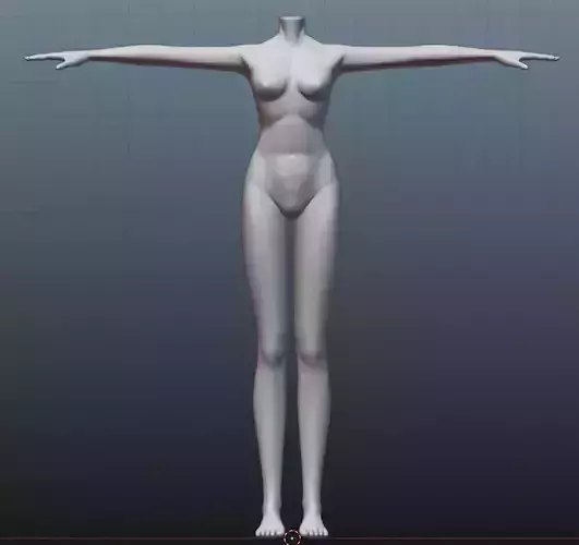 Anime Female Base Mesh Semi-Anatomical Sculpt-Clothing-Modeling