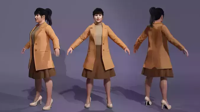 Realistic Chinese actress Ma Dongmei 3D model  UE Skeleton 3D model