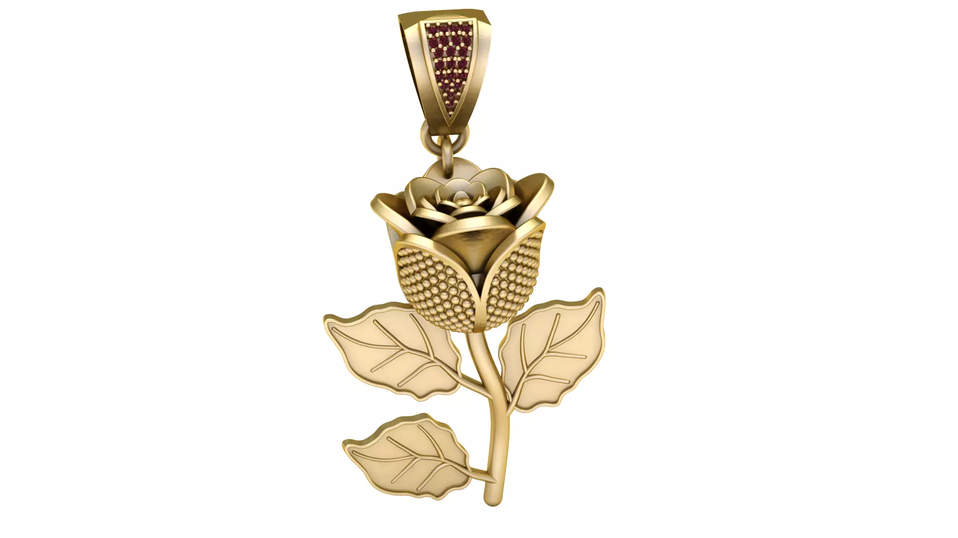 Golden Rose Blossom Pendant 3D print model