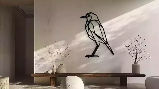 Geometric Bird Wall Decor Art