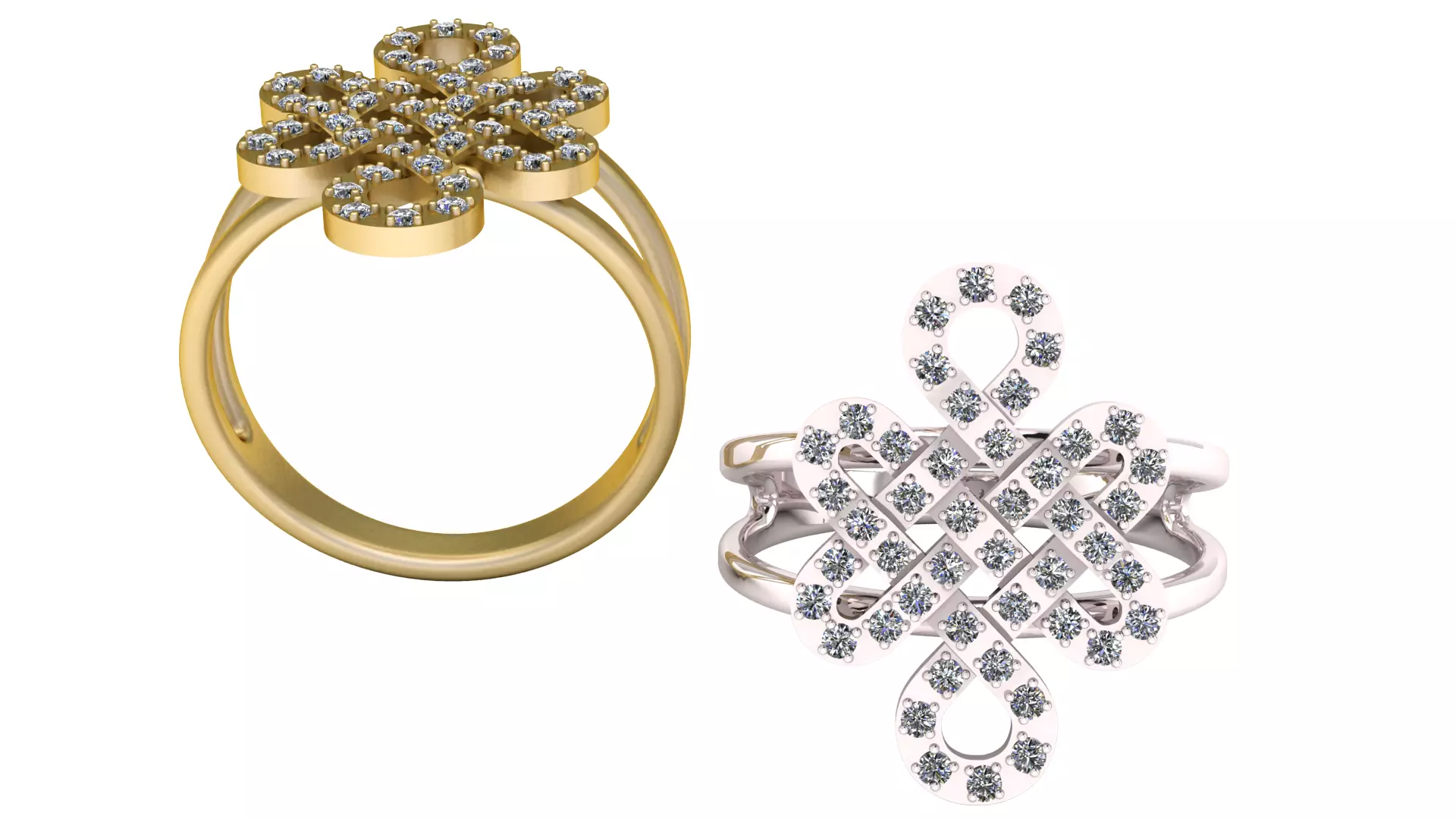 Eternal Knot Diamond Ring 3D print model
