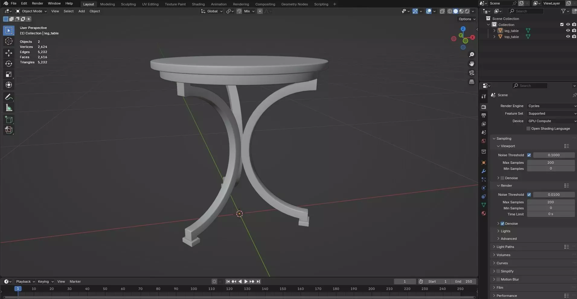 Round Table CG66 3D model_7