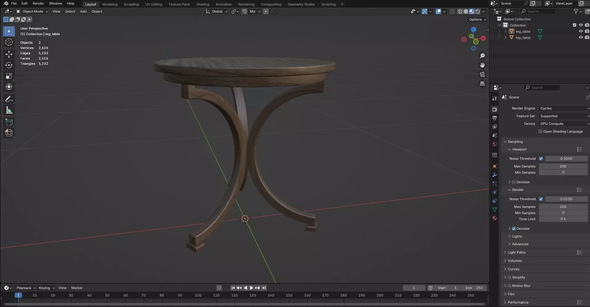 Round Table CG66 3D model_8