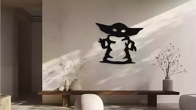 Cute Alien Baby Fantasy Creature Wall Decor Art