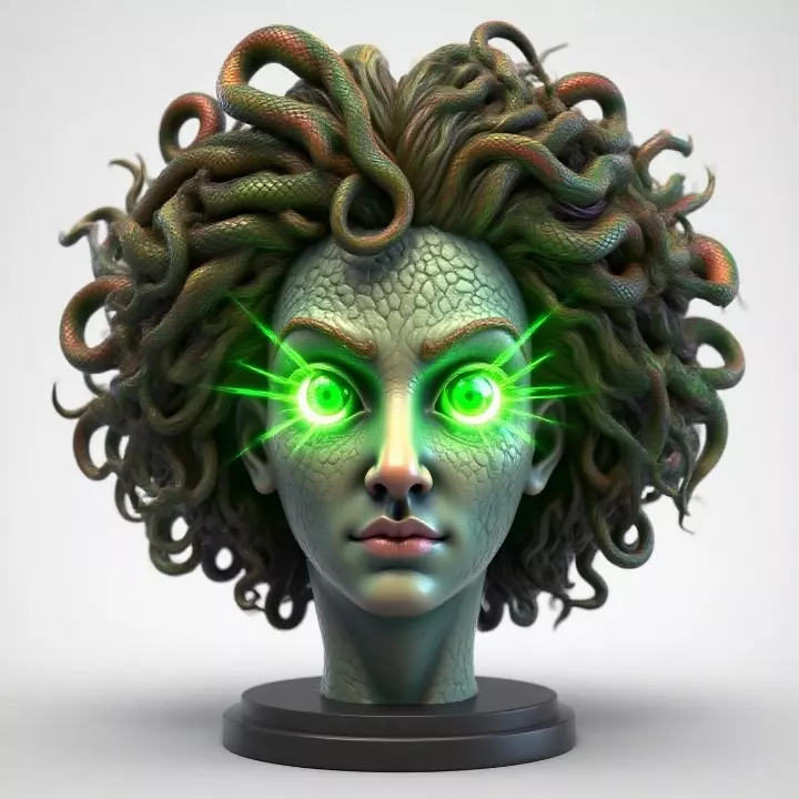 2110 Medusa Gorgon Head 3D Model  magic 3D print model_35