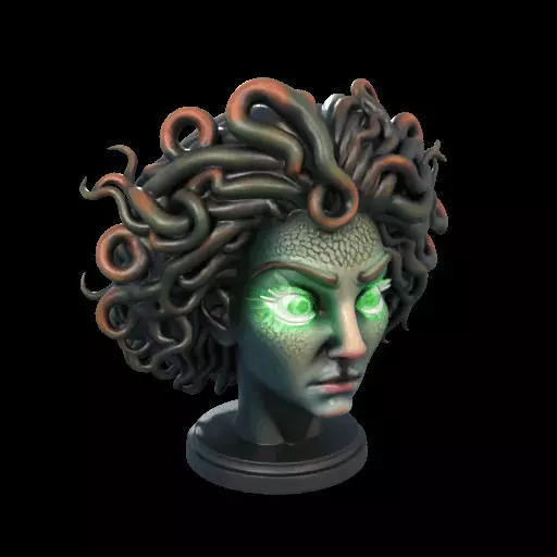 2110 Medusa Gorgon Head 3D Model  magic 3D print model_12