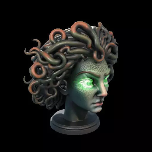 2110 Medusa Gorgon Head 3D Model  magic 3D print model_23