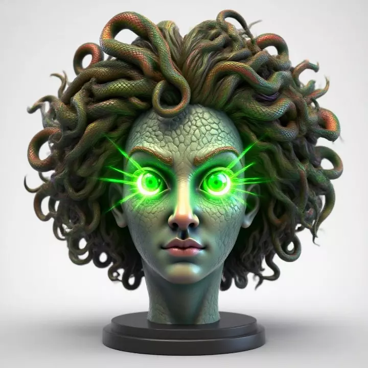 2110 Medusa Gorgon Head 3D Model  magic 3D print model_31