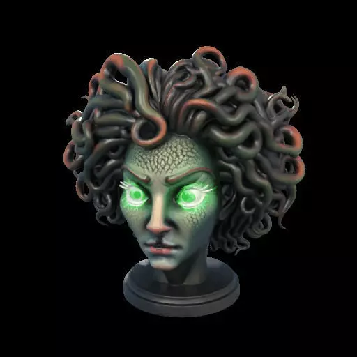 2110 Medusa Gorgon Head 3D Model  magic 3D print model_22