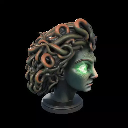 2110 Medusa Gorgon Head 3D Model  magic 3D print model_25