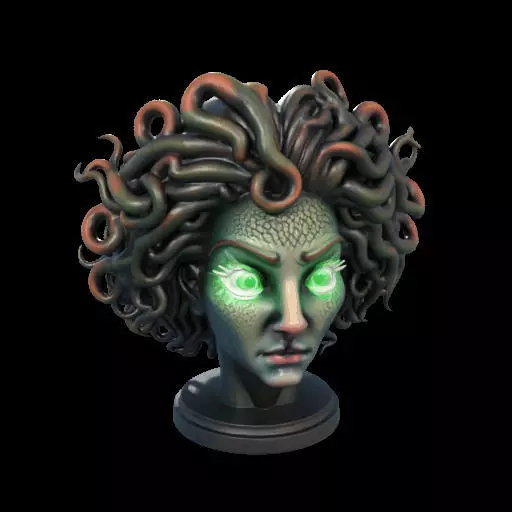 2110 Medusa Gorgon Head 3D Model  magic 3D print model_1