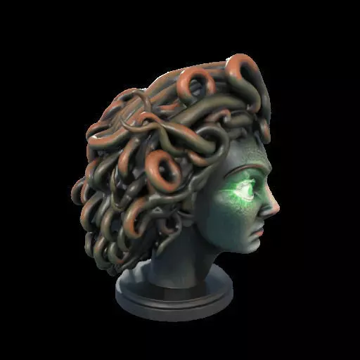 2110 Medusa Gorgon Head 3D Model  magic 3D print model_26