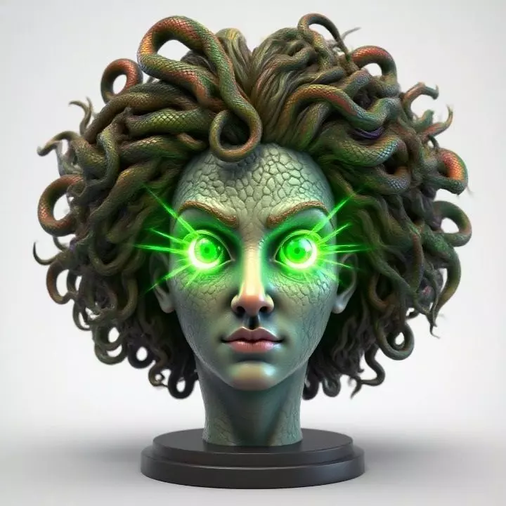 2110 Medusa Gorgon Head 3D Model  magic 3D print model_32