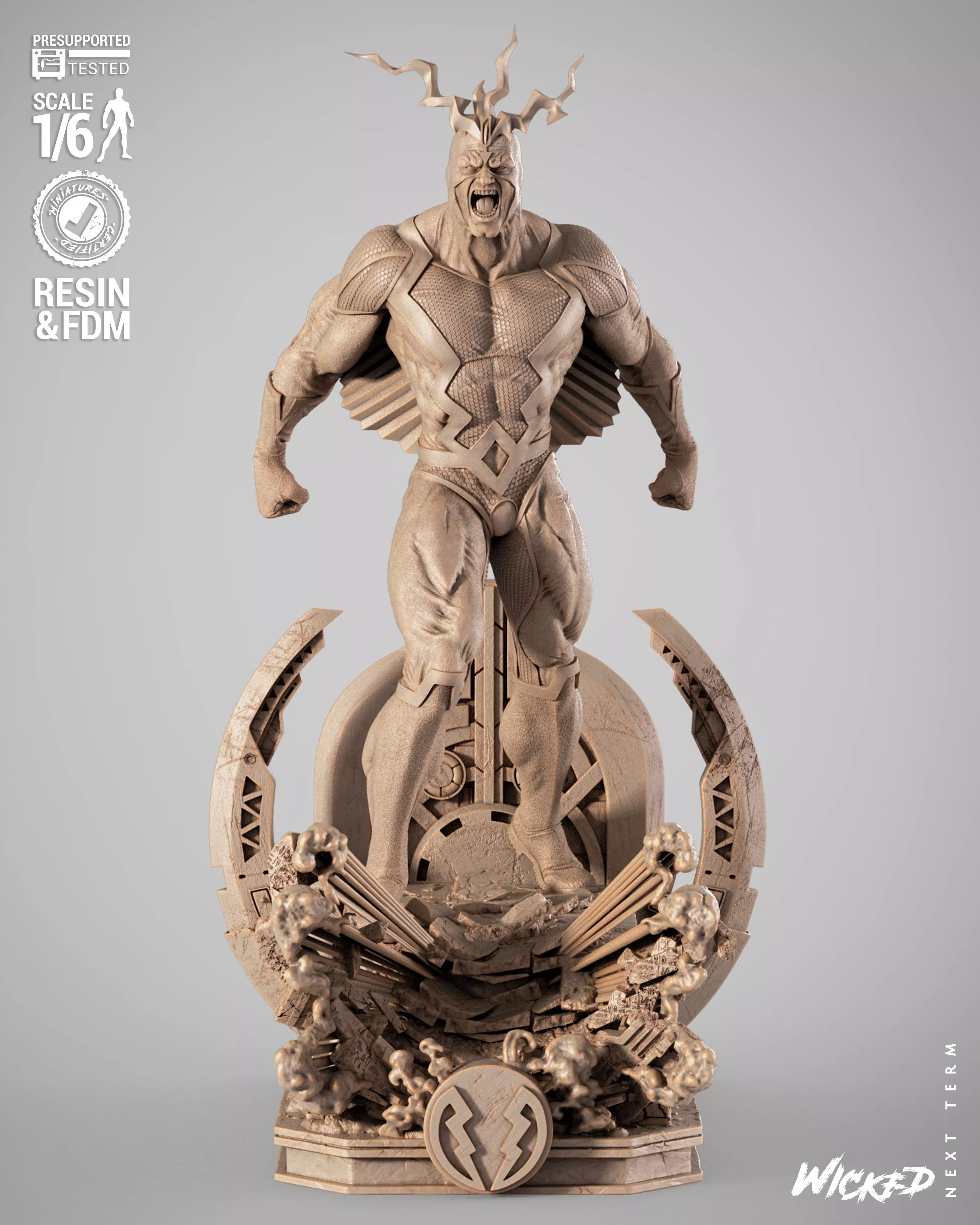 Wicked Marvel Black Bolt Sculpture 3D print model
