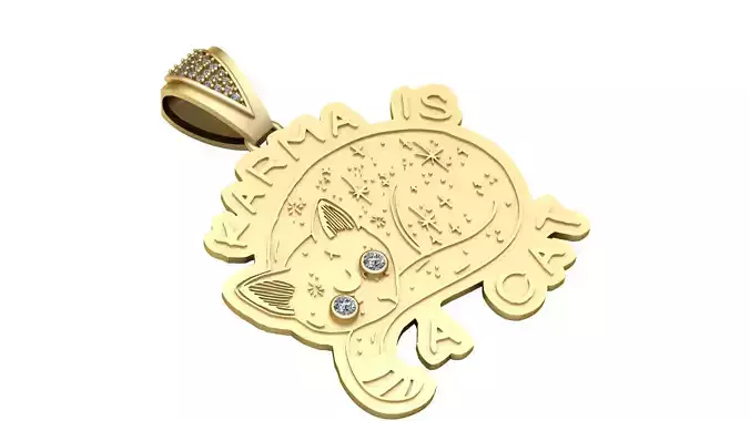 Karma Is a Cat Pendant