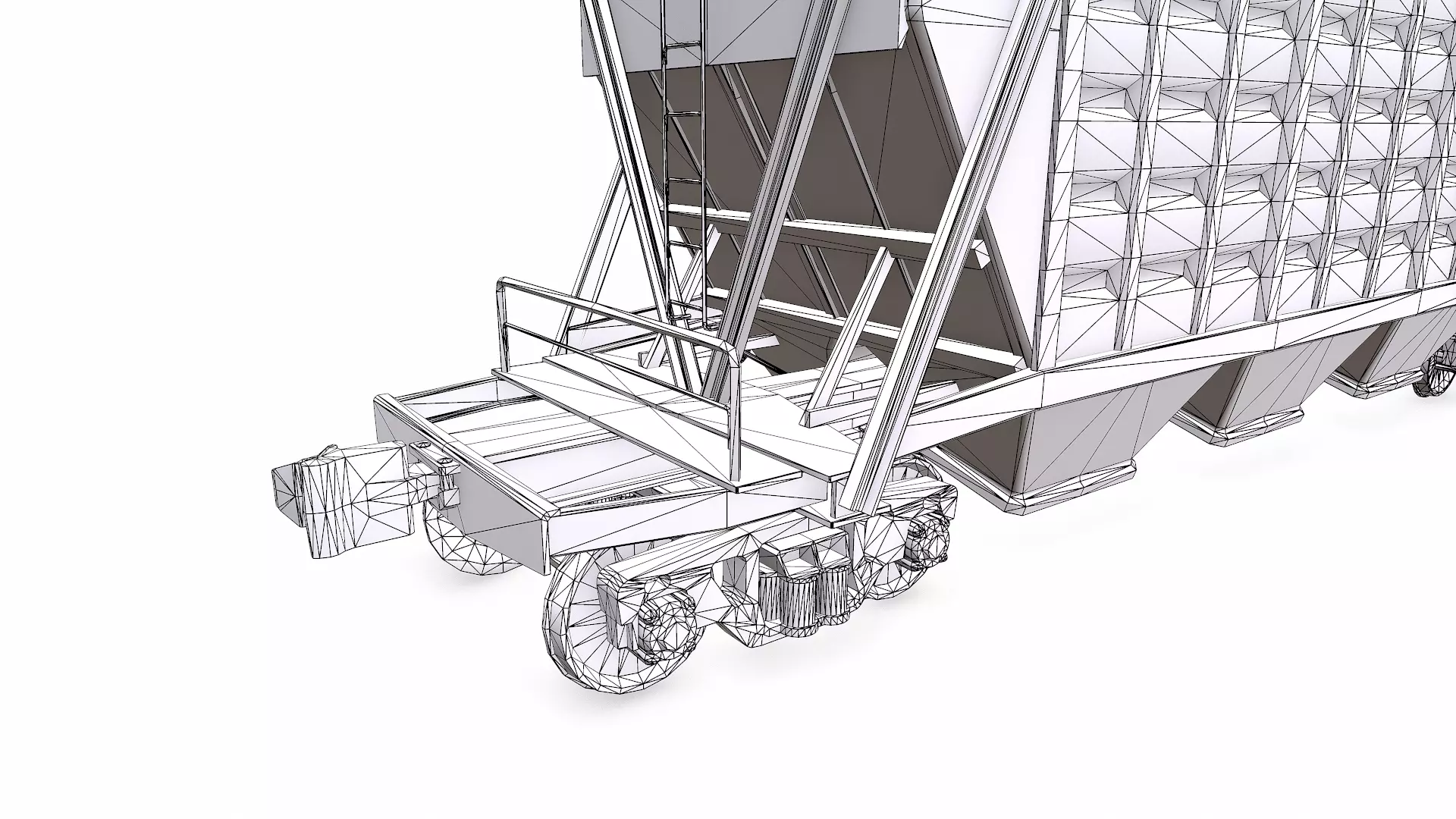 Old Hopper Wagon Low-poly PBR Low-poly 3D model_30