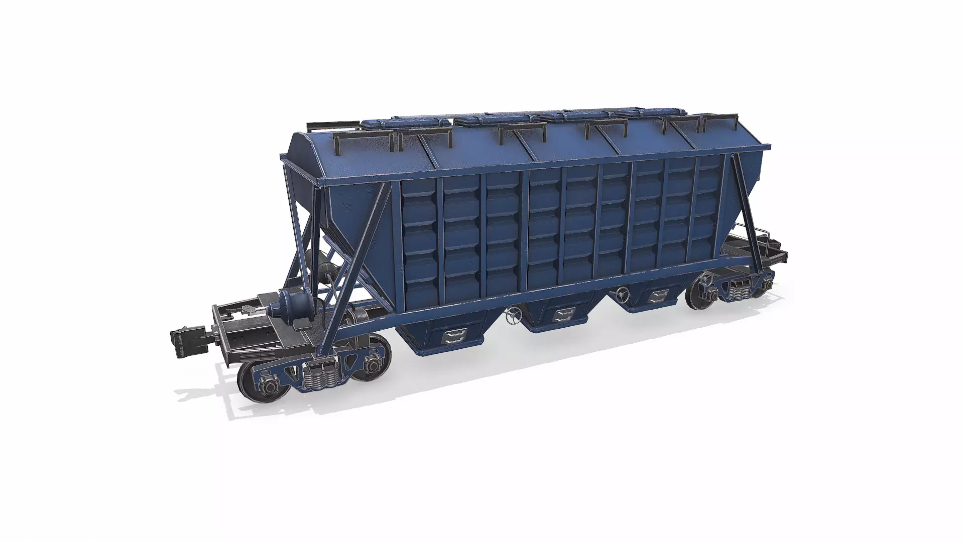 Old Hopper Wagon Low-poly PBR Low-poly 3D model_3