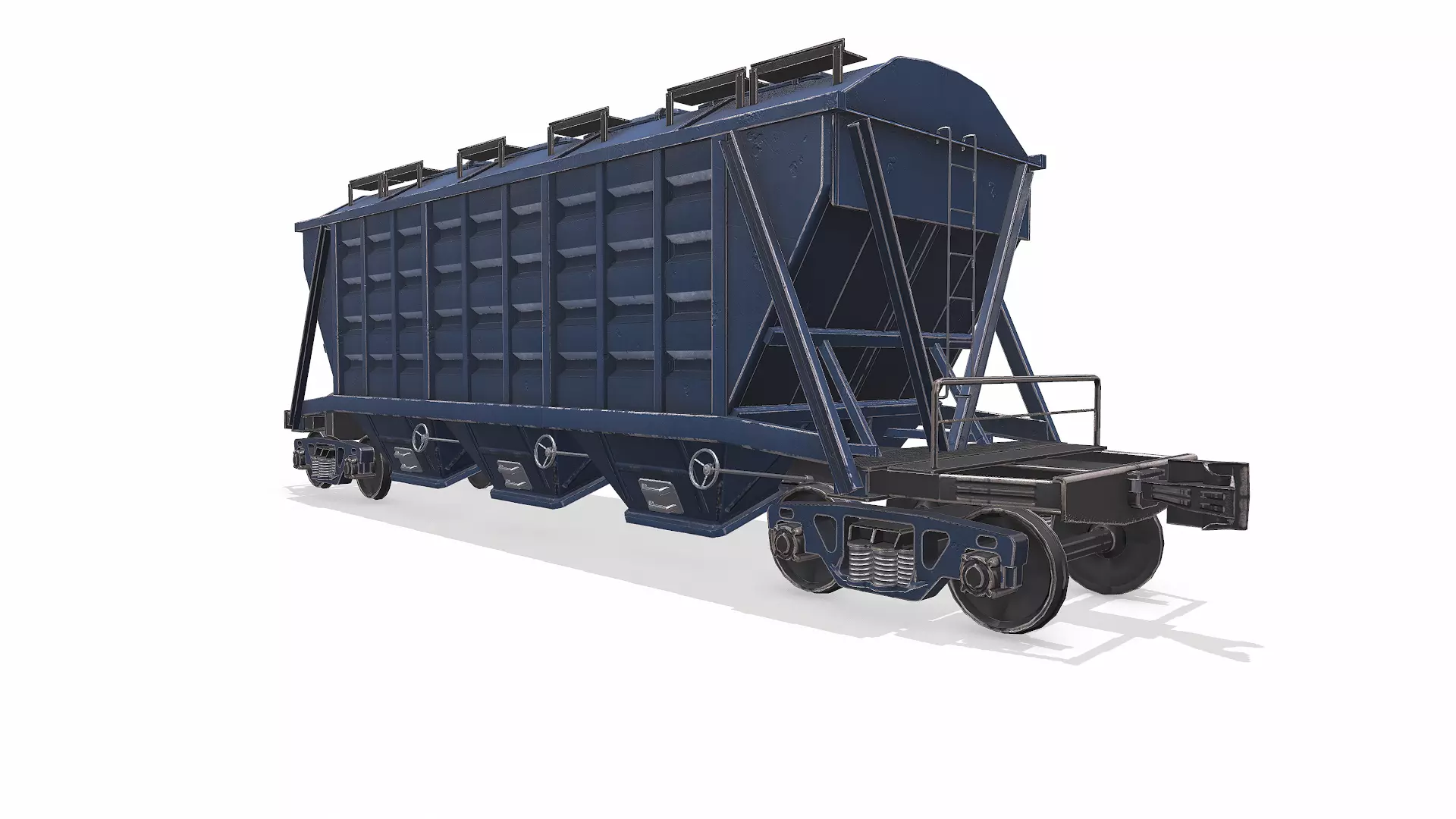 Old Hopper Wagon Low-poly PBR Low-poly 3D model_5