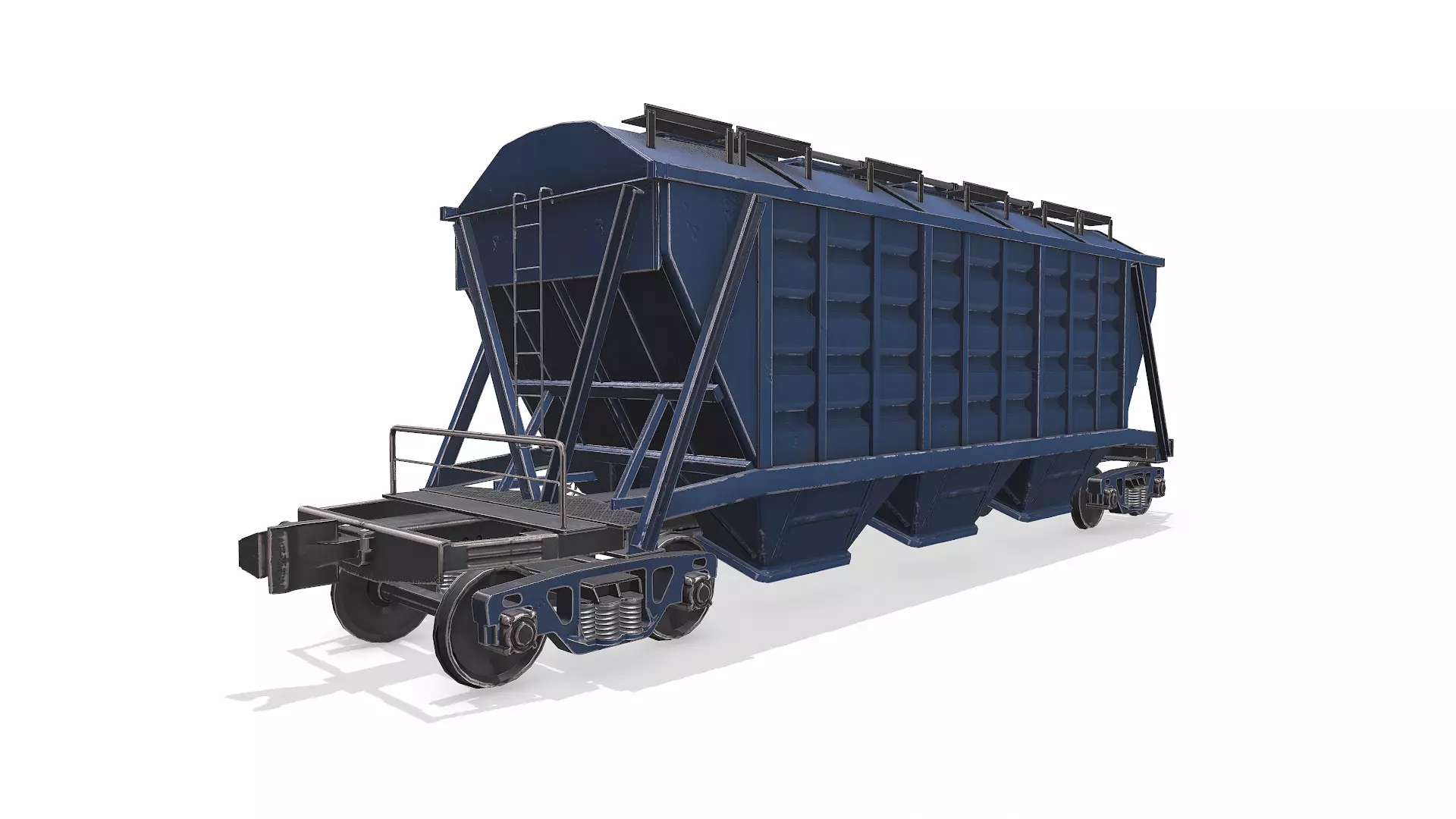 Old Hopper Wagon Low-poly PBR Low-poly 3D model_9