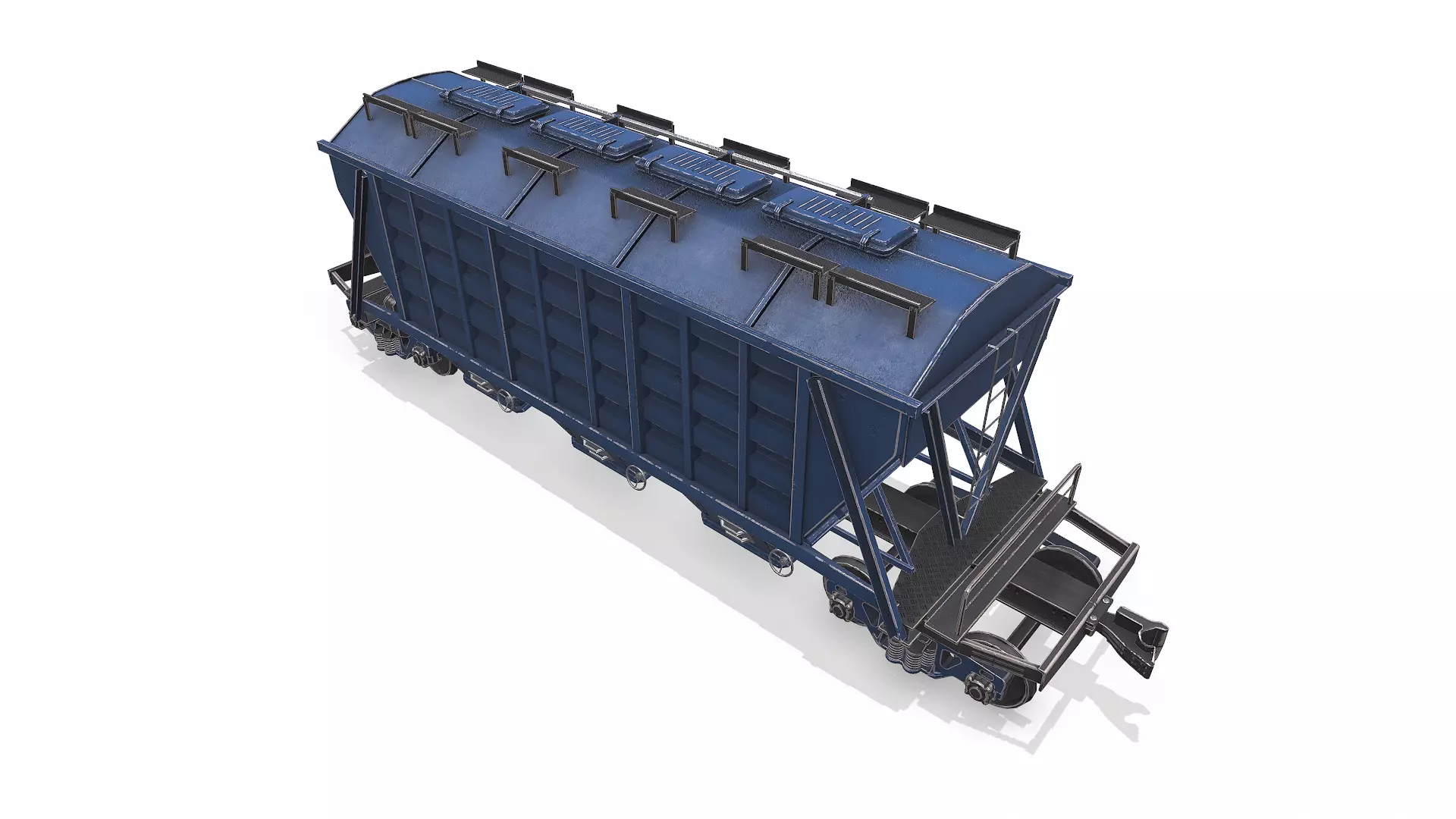 Old Hopper Wagon Low-poly PBR Low-poly 3D model_6