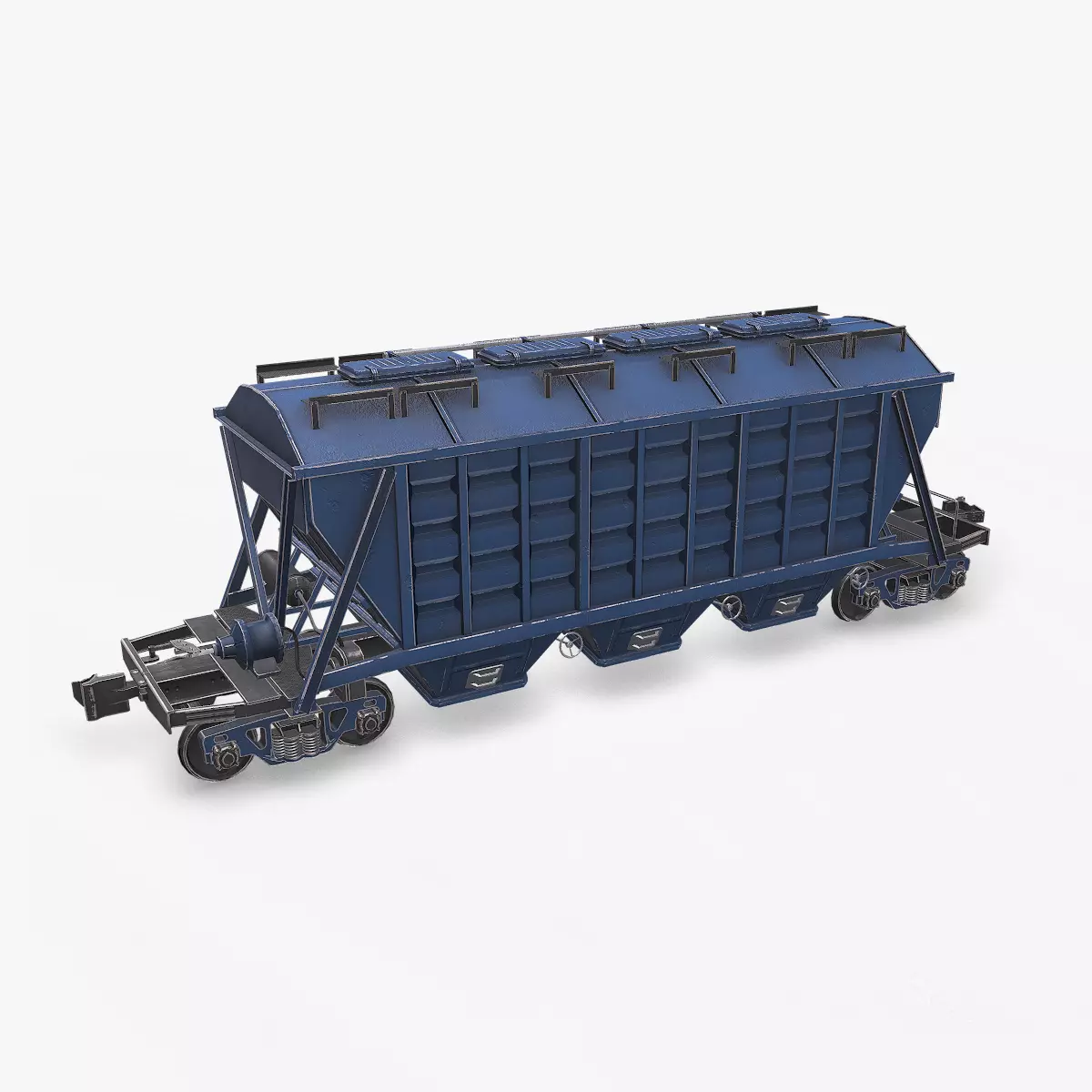 Old Hopper Wagon Low-poly PBR Low-poly 3D model_0