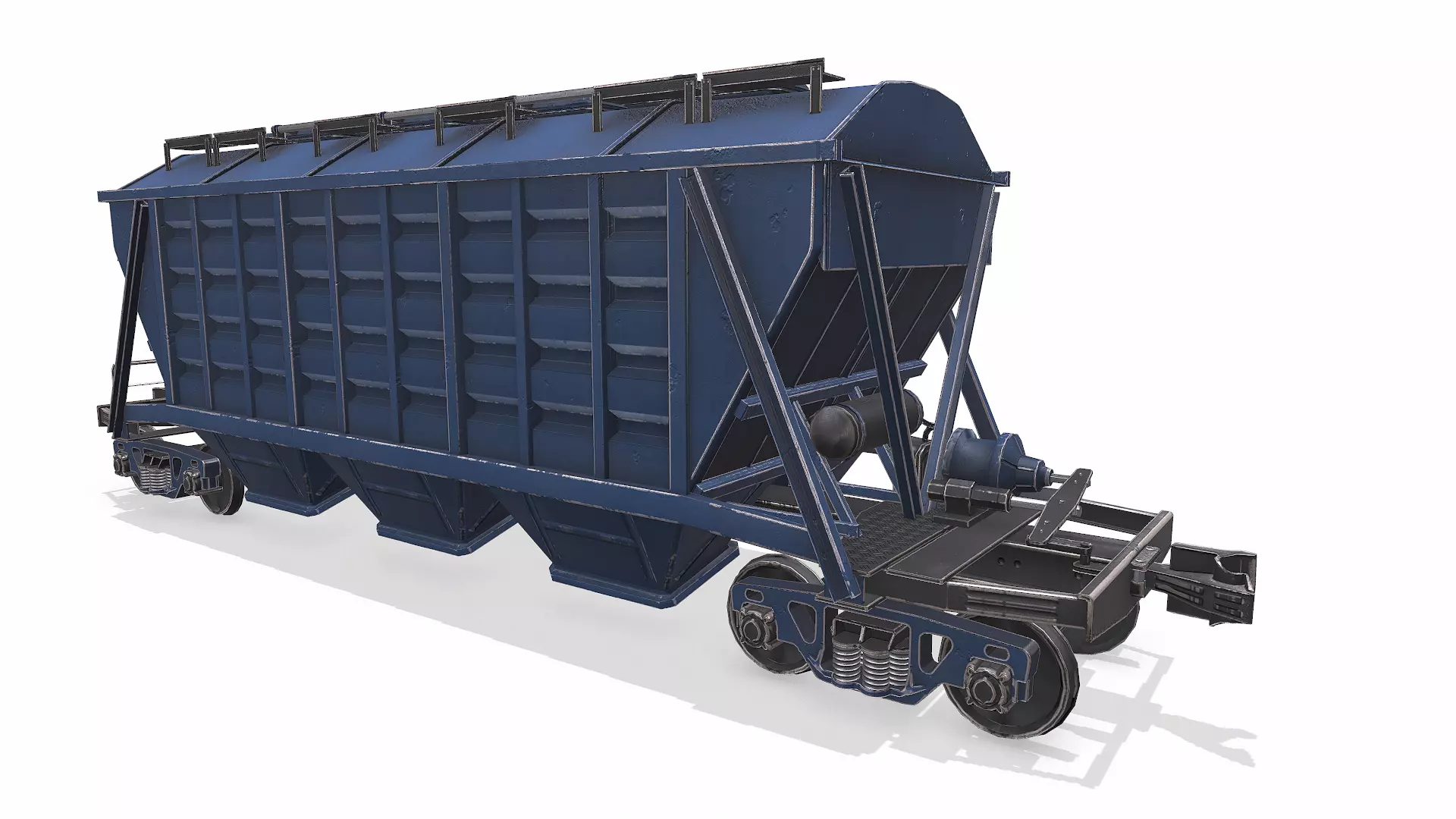 Old Hopper Wagon Low-poly PBR Low-poly 3D model_14