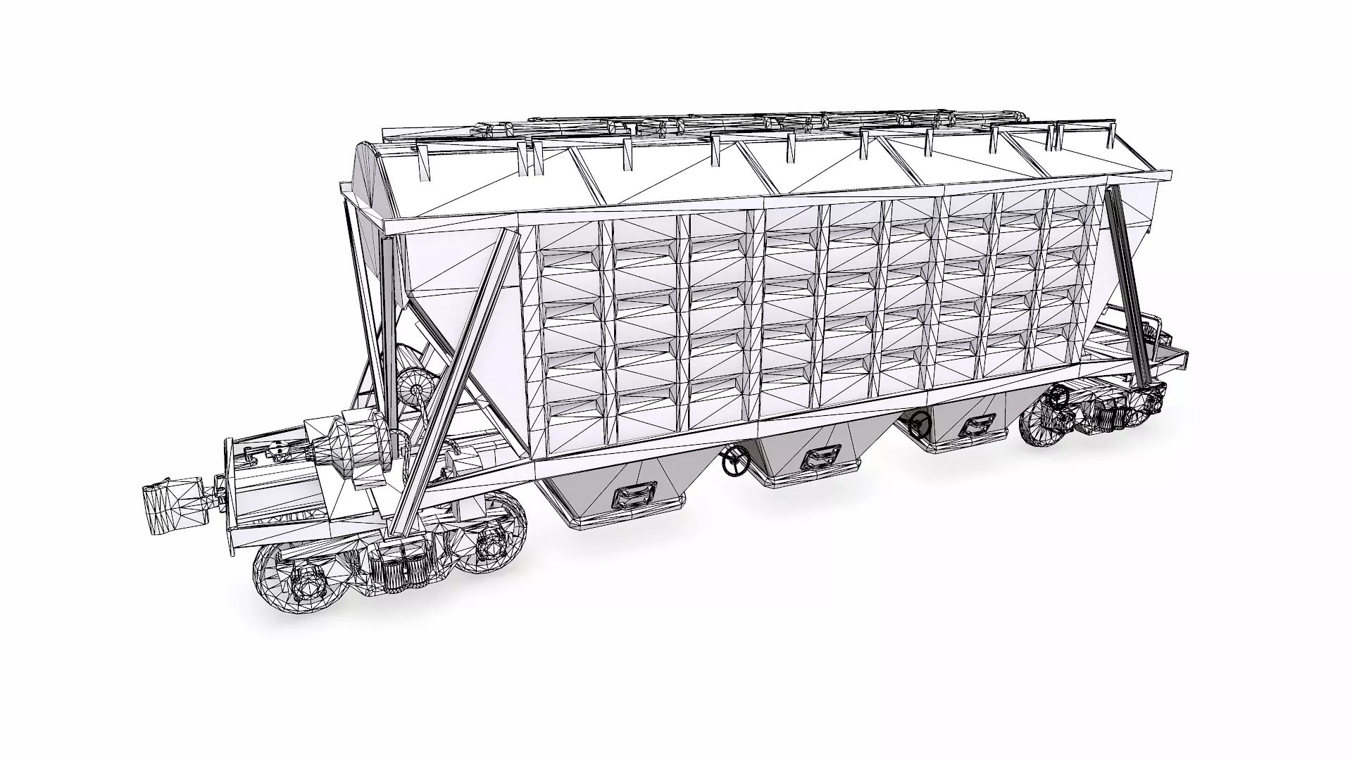 Old Hopper Wagon Low-poly PBR Low-poly 3D model_27