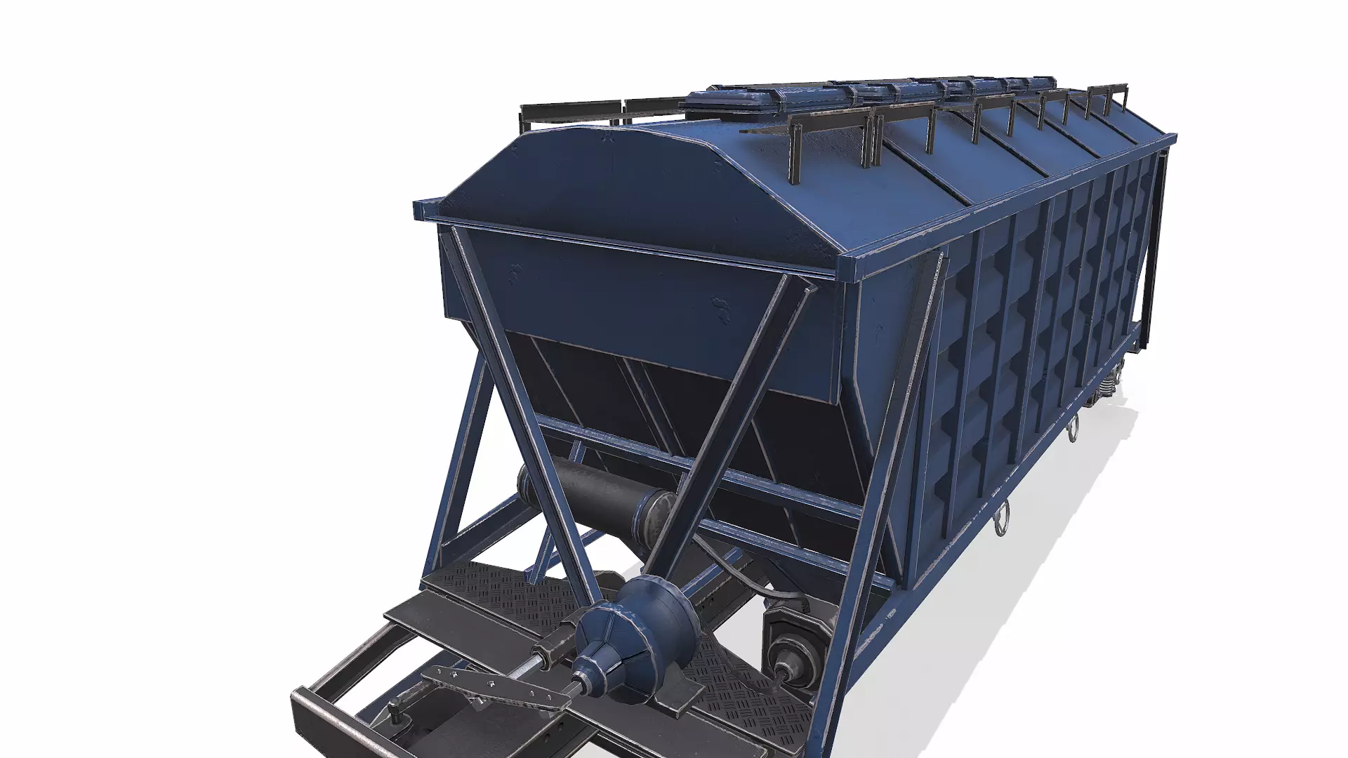 Old Hopper Wagon Low-poly PBR Low-poly 3D model_17