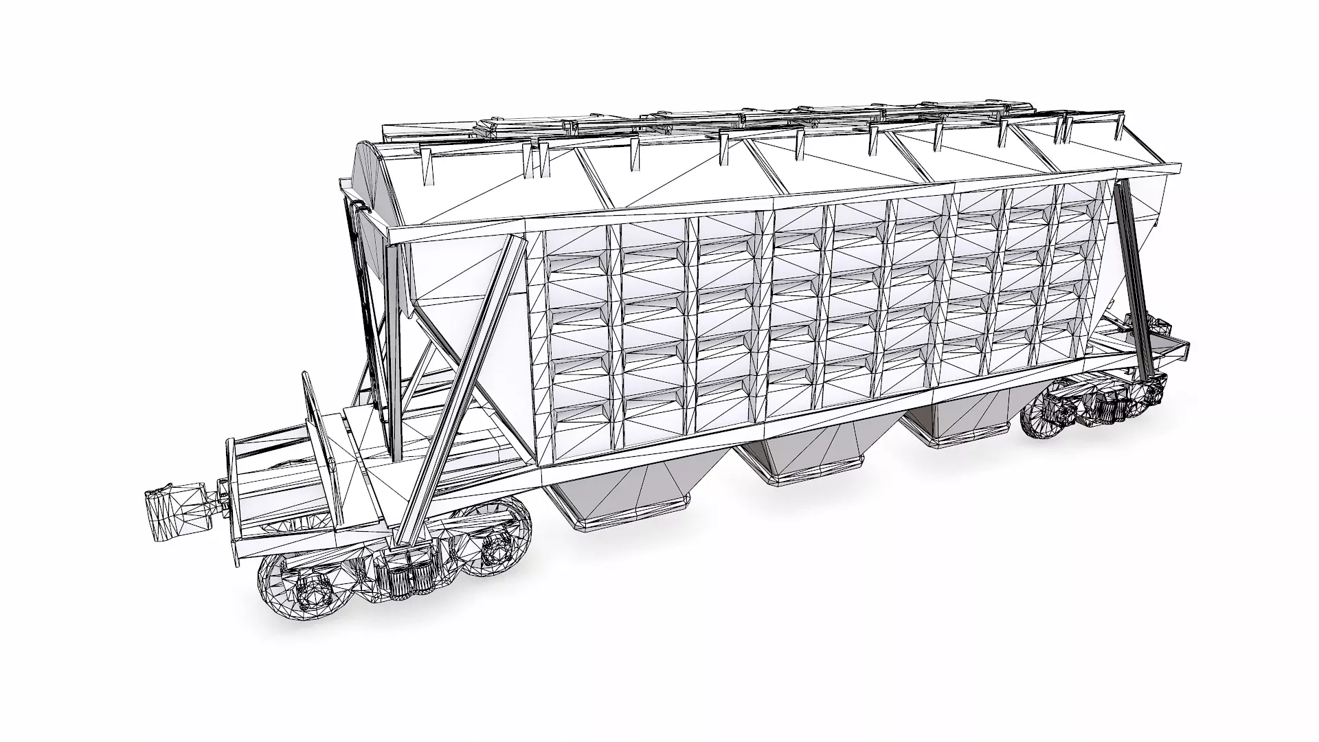 Old Hopper Wagon Low-poly PBR Low-poly 3D model_28