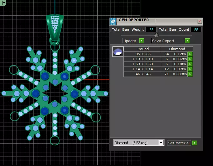Jeweled Snowflake Pendant 3D print model_5