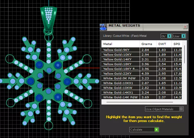 Jeweled Snowflake Pendant 3D print model_6
