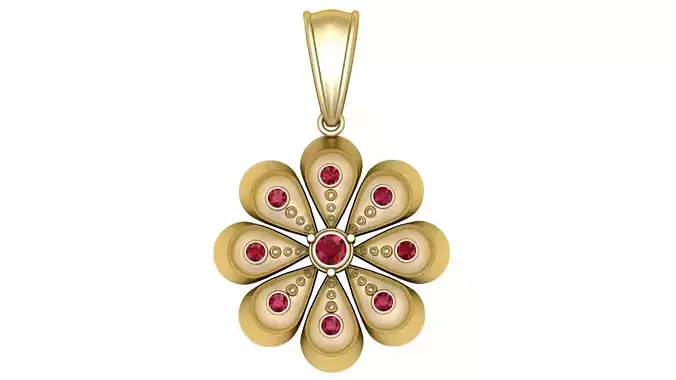 Ruby Blossom Pendant 