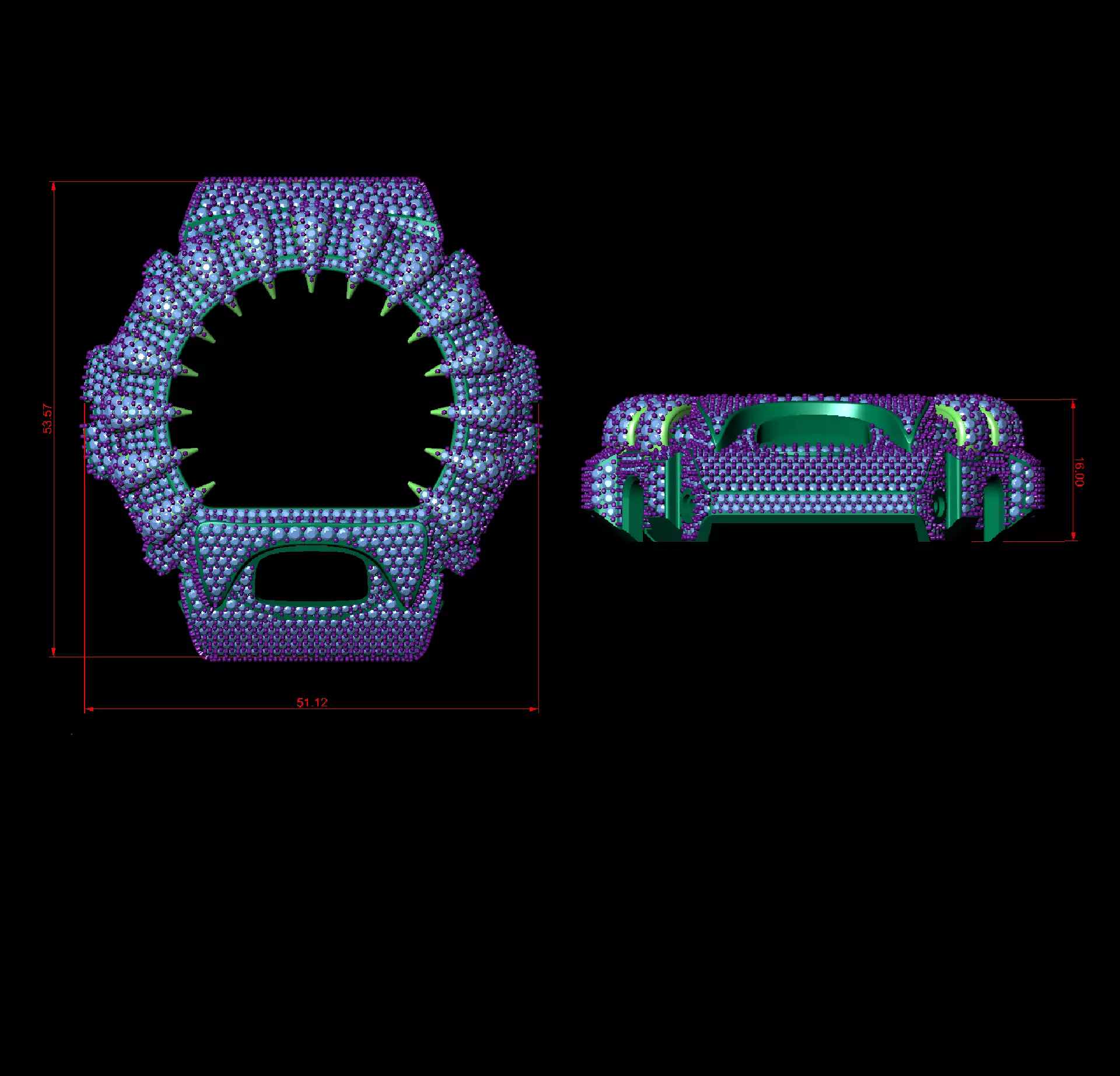 Watch case compatible with DW-6900 3D print model 3D print model_4