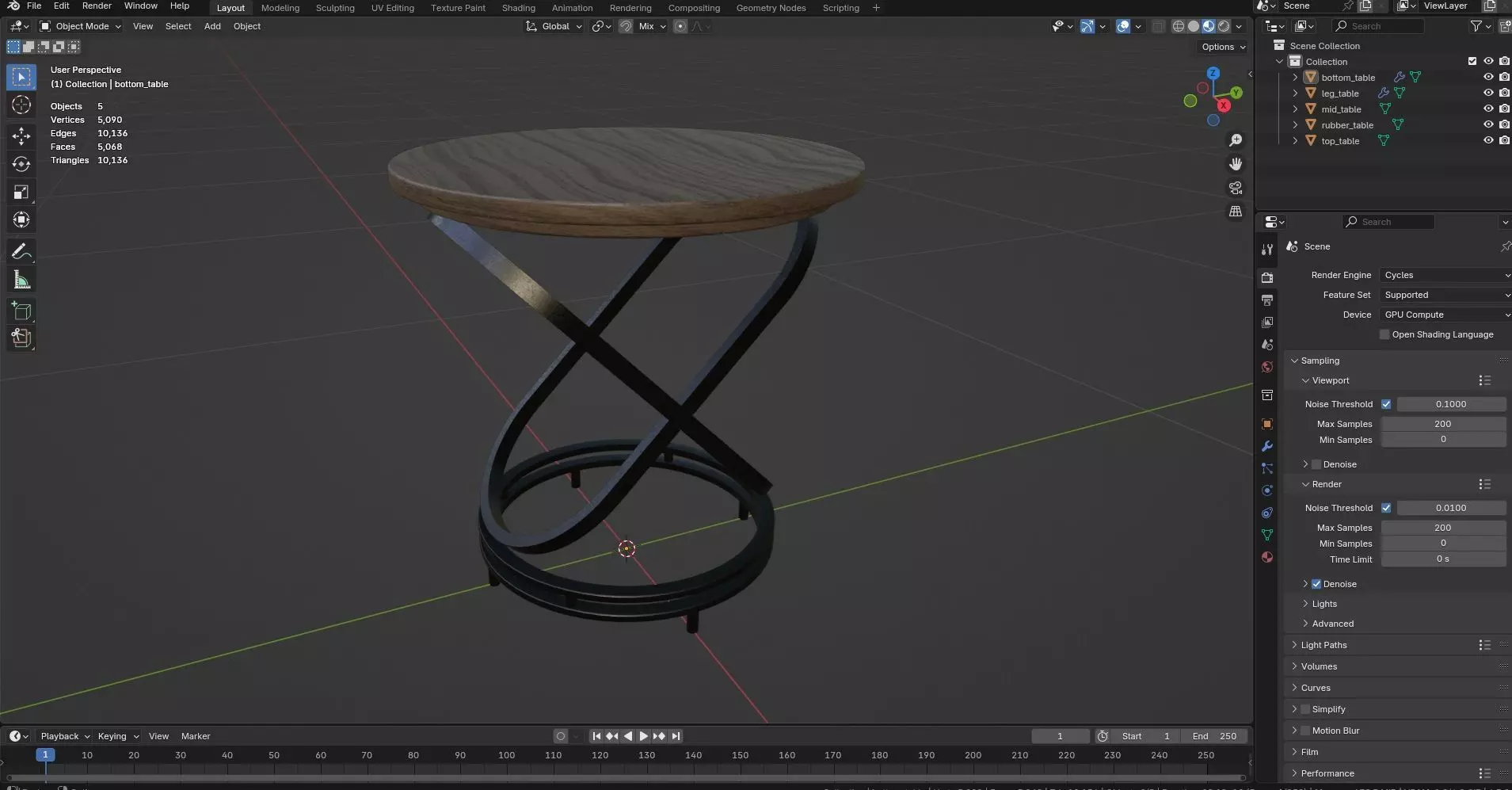 Round Table CG71 3D model_8