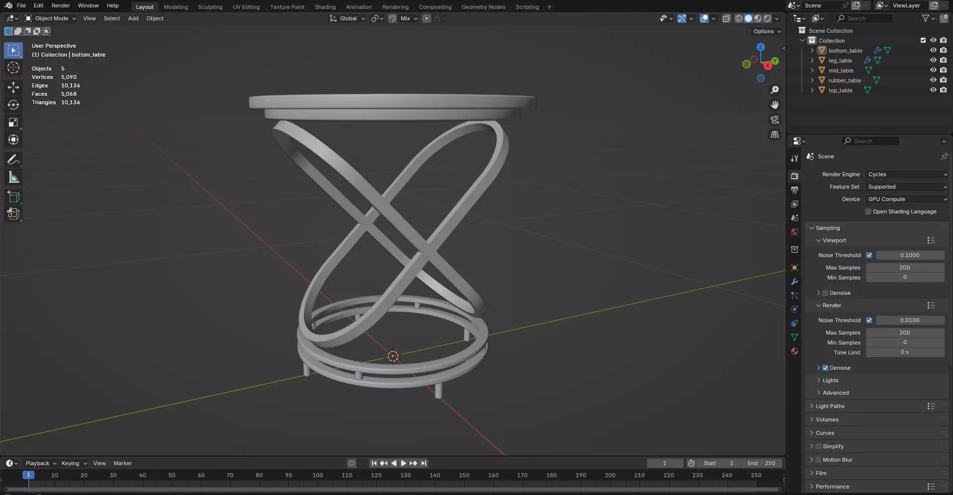 Round Table CG71 3D model_7