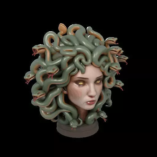 2111 Medusa Gorgon Head 3D Model  magic 3D print model_12