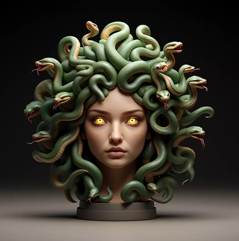 2111 Medusa Gorgon Head 3D Model  magic 3D print model_30