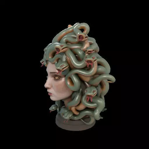 2111 Medusa Gorgon Head 3D Model  magic 3D print model_18