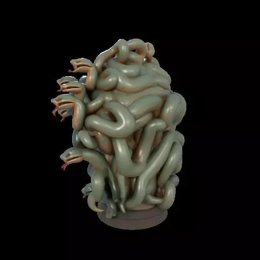 2111 Medusa Gorgon Head 3D Model  magic 3D print model_13