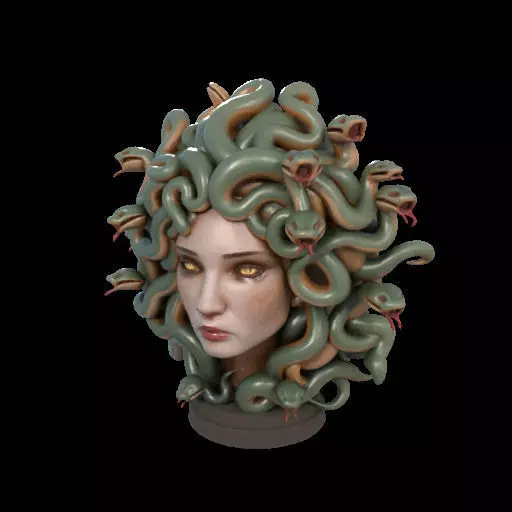 2111 Medusa Gorgon Head 3D Model  magic 3D print model_21