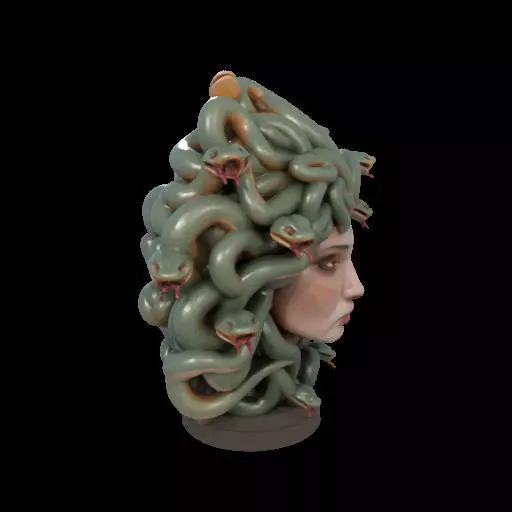 2111 Medusa Gorgon Head 3D Model  magic 3D print model_26