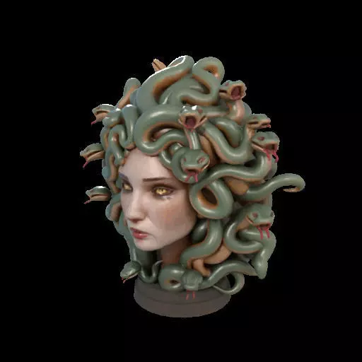 2111 Medusa Gorgon Head 3D Model  magic 3D print model_20